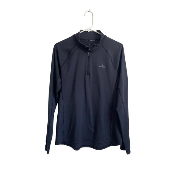 L.L Bean Cresta Midweight 250 T-Zip top gray logo stretch pullover jacket Large - Picture 1 of 8